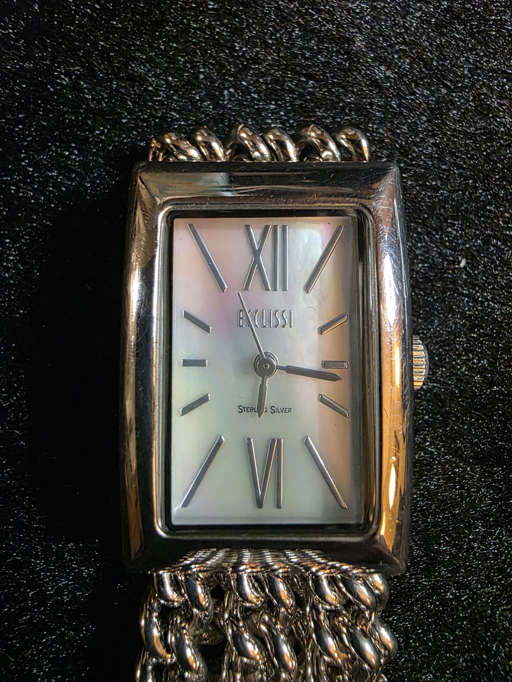 Ecclissi sterling silver watch with a mother-of-pearl (MOP)